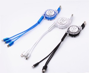 Promotional Gift Top Sales Advertisement Logo Universal Digital charge Cable 3In1 USB Data Cable