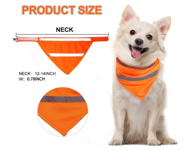 Pets Dog Reflective Scarf Safety Pet Bandana