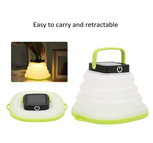 LED Solar Camping Lantern Collapsible Portable Flashlight Waterproof USB Camping Lamp for Tent Camping Fishing Hiking Power