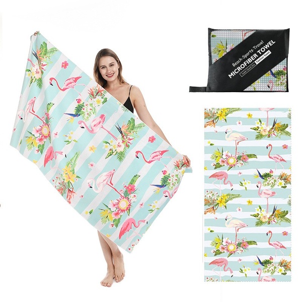Quick Dry Microfiber Towel for Camping & Sports | Sand Proof Beach Towel with Digital Printing