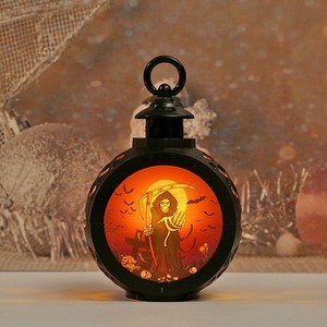 Tabletop Lanterns Mini Portable Skeleton Witch Lantern for Halloween Party