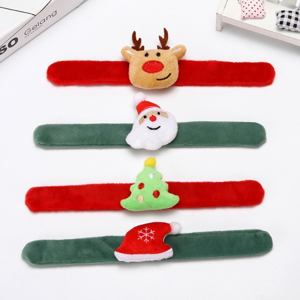 Christmas Clap Circle Lovely Slap Bracelets Party Favors with Elk/Santa Claus/Star Tree/Christmas hat