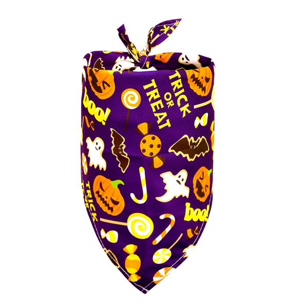 Halloween Dog Bandanas Triangle Bandana with Halloween Pumpkin Patterns for Halloween Pet Costume Accessories Decoration