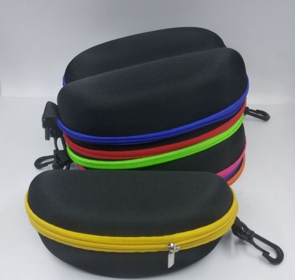 Portable Travel Zipper Eyeglasses Frame glasses Case Hook For Mens and womens