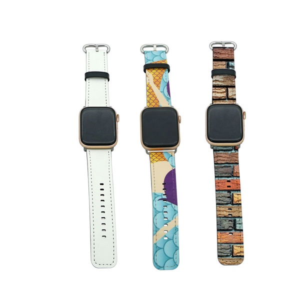 Custom Printing PU leather Apple iWatch Band strap watch replacement Bands
