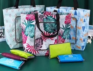 Custom Printing Reusable Shopping Bags Foldable Washable Waterproof Large Grocery Bags