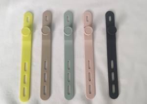 Custom printing logo Silicone Cable Ties Three adjustable length