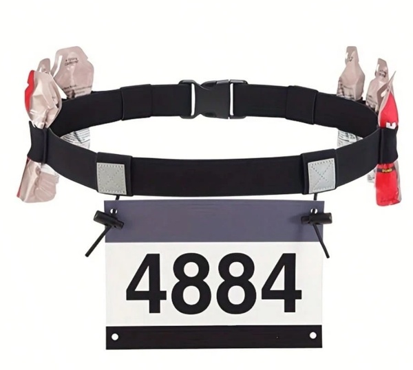 Marathon Race Bib Fixed Webbing Running Belt Elastic Trail Reflective Waistband Herringbone Style Spandex Polyester Energy Gel